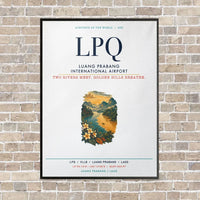 Thumbnail for Luang Prabang International Airport LPQ vertical canvas print - framed - white background