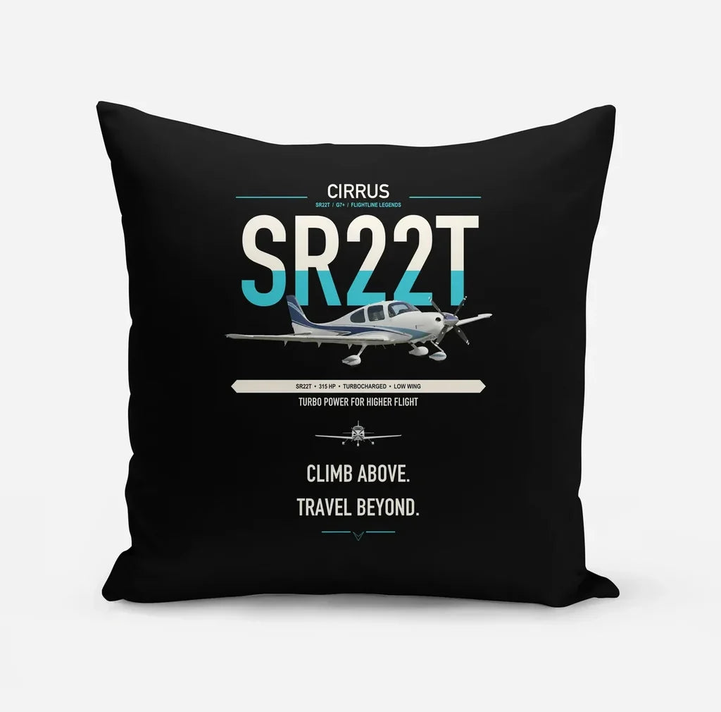 Cirrus SR22T design on black pillow