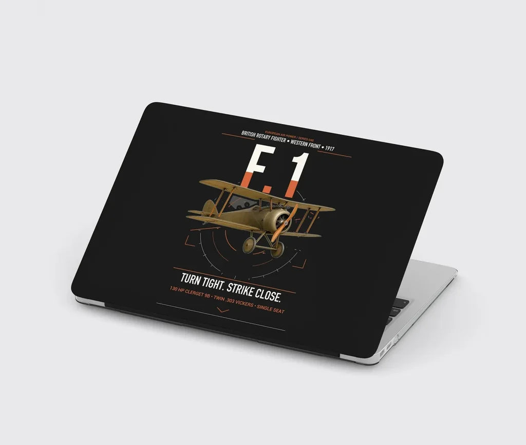 Sopwith Camel F.1 design on black MacBook case