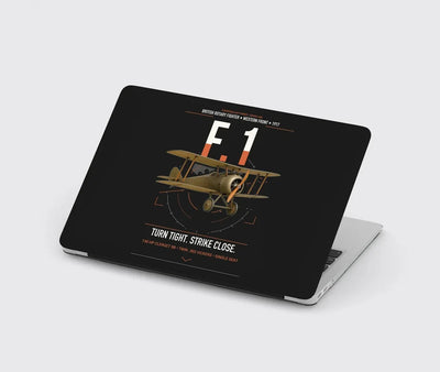 Sopwith Camel F.1 design on black MacBook case