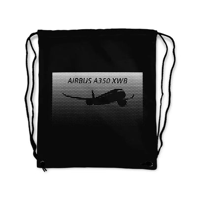 Airbus A350XWB & Dots aviation drawstring bag in lightweight polyester.