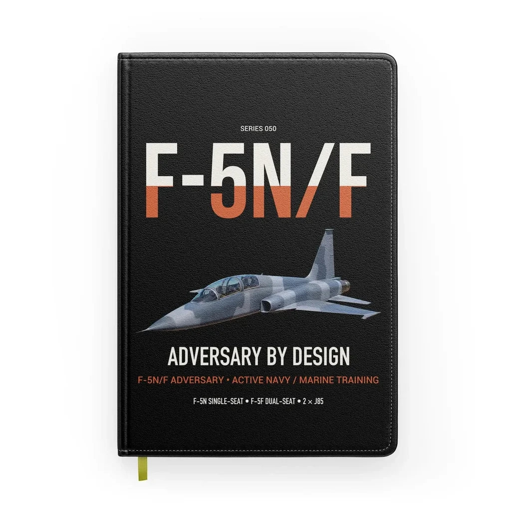 F-5N F Adversary design on black notebook