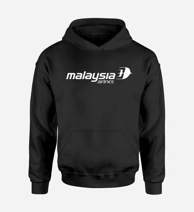 Malaysia Airlines logo printed on black hoodie