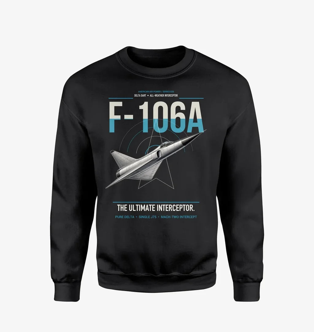 F-106A Delta Dart design on black sweatshirt