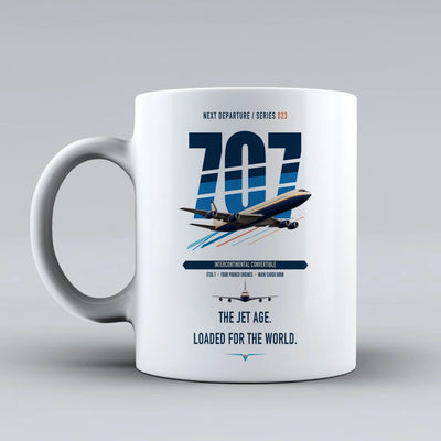 Boeing 707-320C double-side print on white ceramic mug