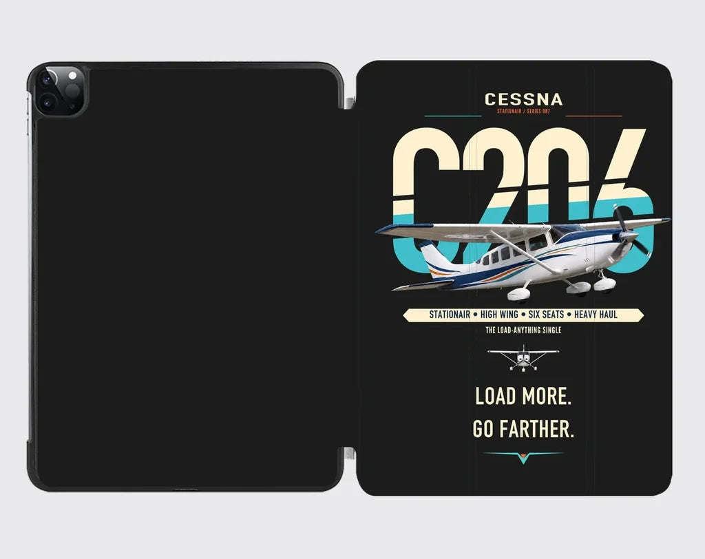 Cessna 206 Stationair design on black ipad tablet case