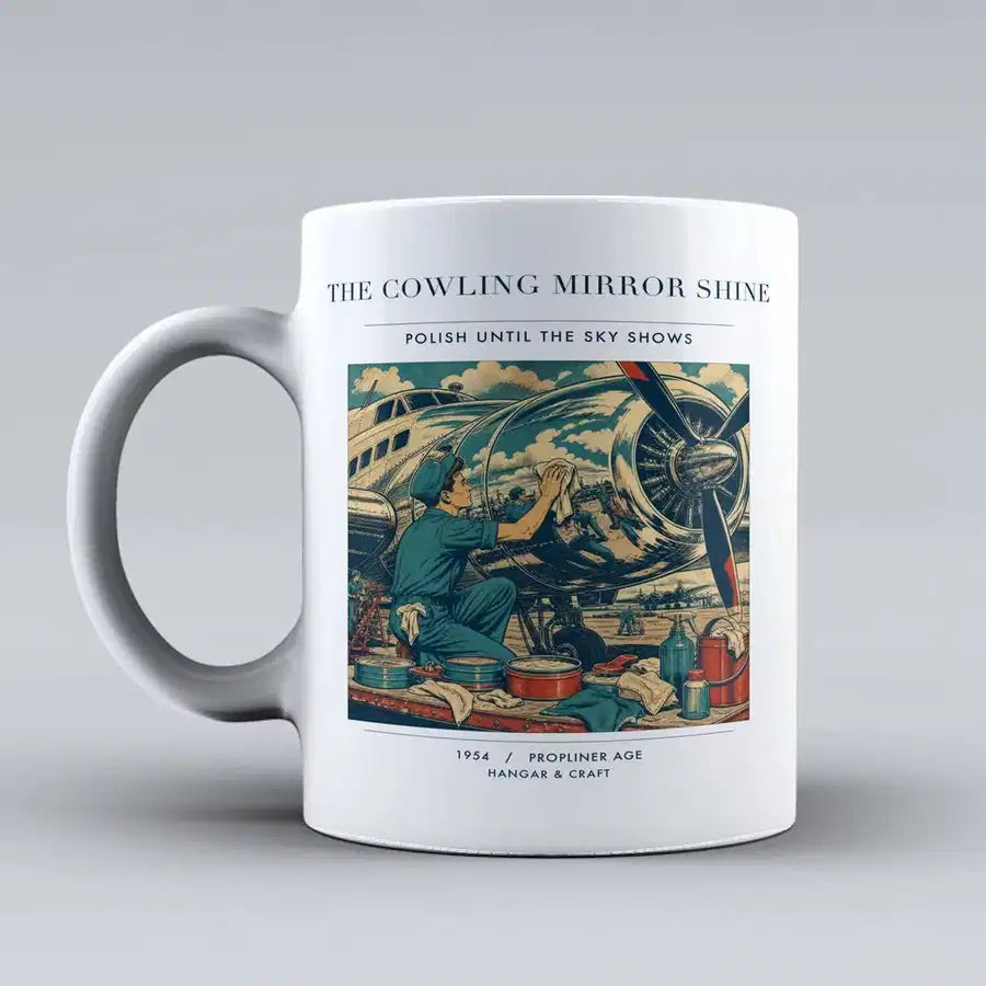 VINTAGE G4262 - The Cowling Mirror Shine - Ceramic Mug design on white