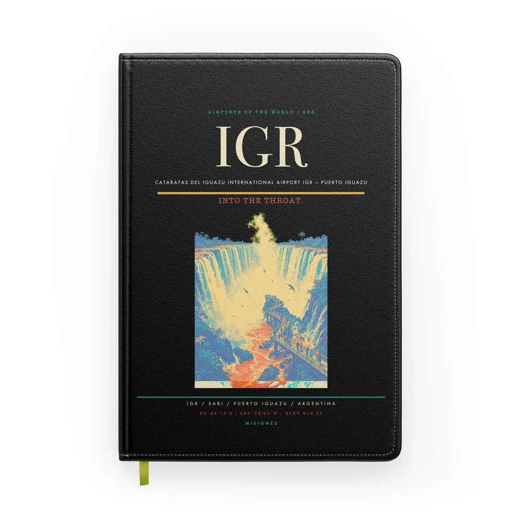 Cataratas del Iguazu International Airport (IGR) design on black notebook