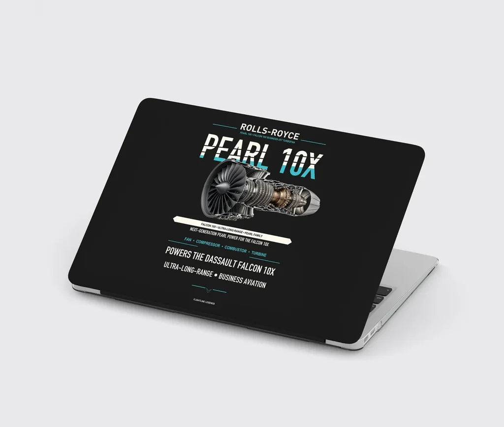 PEARL 10X design on black MacBook case