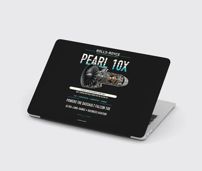 PEARL 10X design on black MacBook case