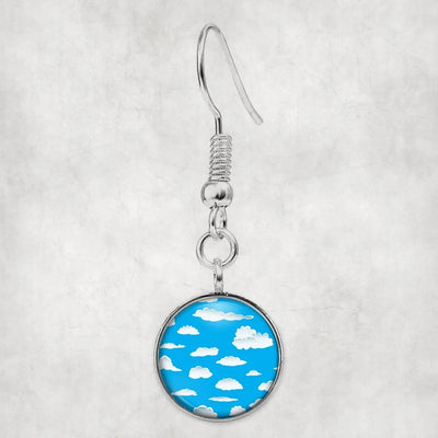 Amazing Clouds aviation-themed earrings, polished hypoallergenic alloy.