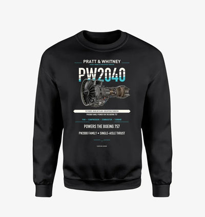 PW2040 design on black sweatshirt