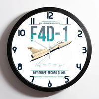 Thumbnail for F4D-1 Skyray design on white framed wall clock