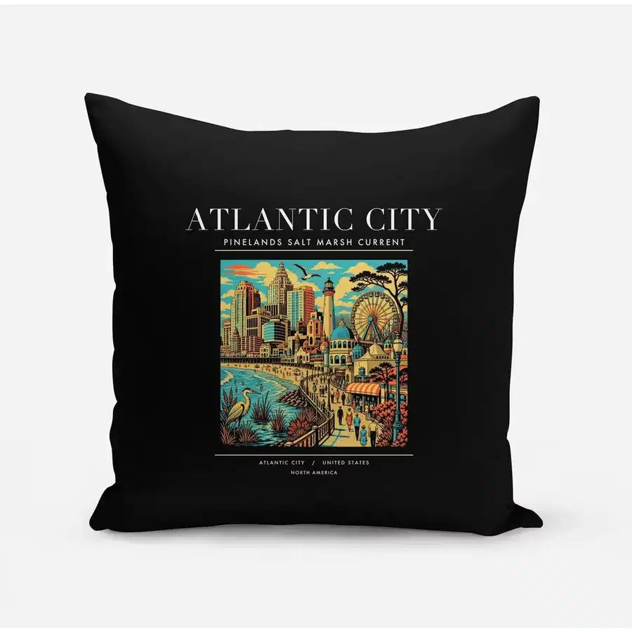 ATLANTIC CITY - Poster - Pillow - Black