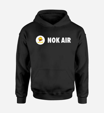 Nok Airlines logo printed on black hoodie