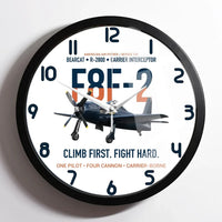 Thumbnail for F8F-2 Bearcat Climb First Fight Hard design on white framed wall clock