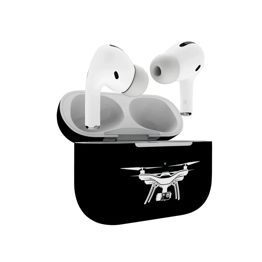 Drone Silhouette AirPods Pro plastic case - Black