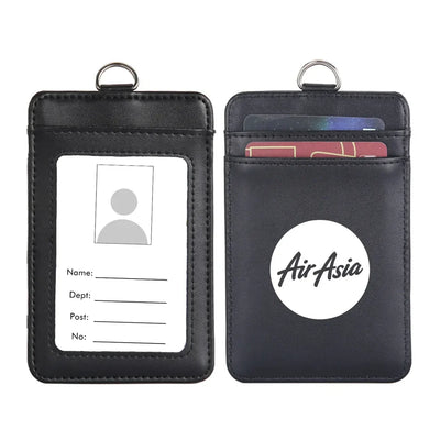 AirAsia aviation print ID card holder, faux leather.