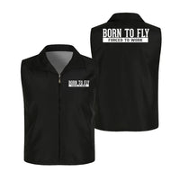 Thumbnail for Born To Fly Forced To Work Thin Style aviation design printed on lightweight shell with sleeveless design thin vest.