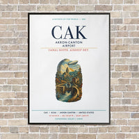 Thumbnail for Akron-Canton Airport CAK vertical canvas print - framed - white background