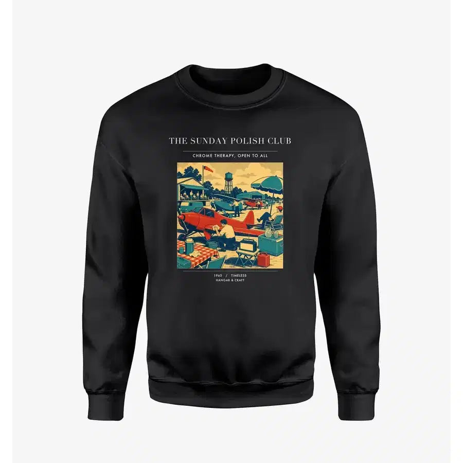 VINTAGE G4436 - The Sunday Polish Club - Designed Sweatshirts design on black