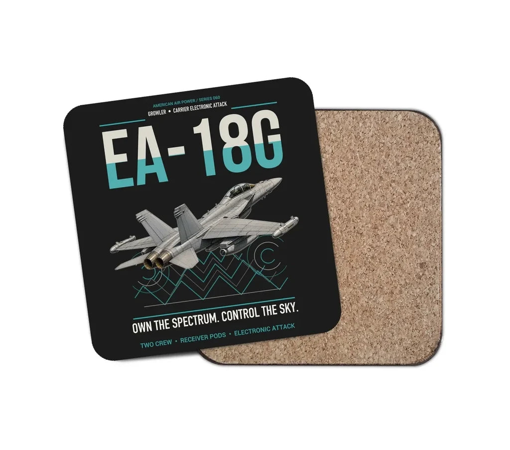EA-18G Growler design on black 1 piece coaster