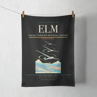 Thumbnail for Elmira Corning Regional Airport (ELM) design on black towel