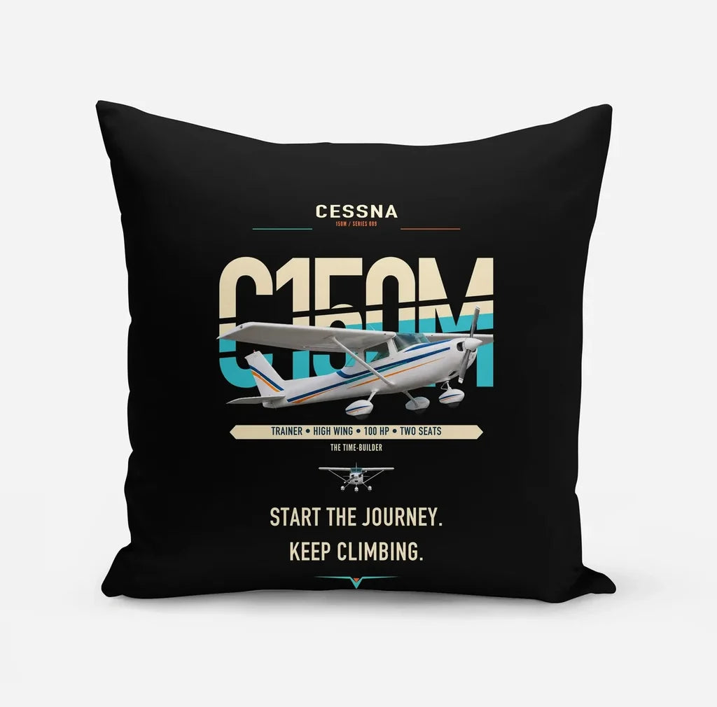 Cessna 150M design on black pillow
