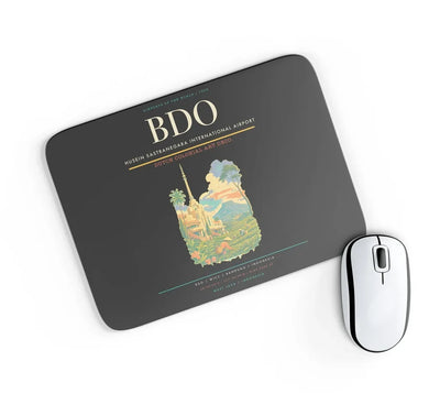 Husein Sastranegara International Airport (BDO) design on black rectangle mouse pad