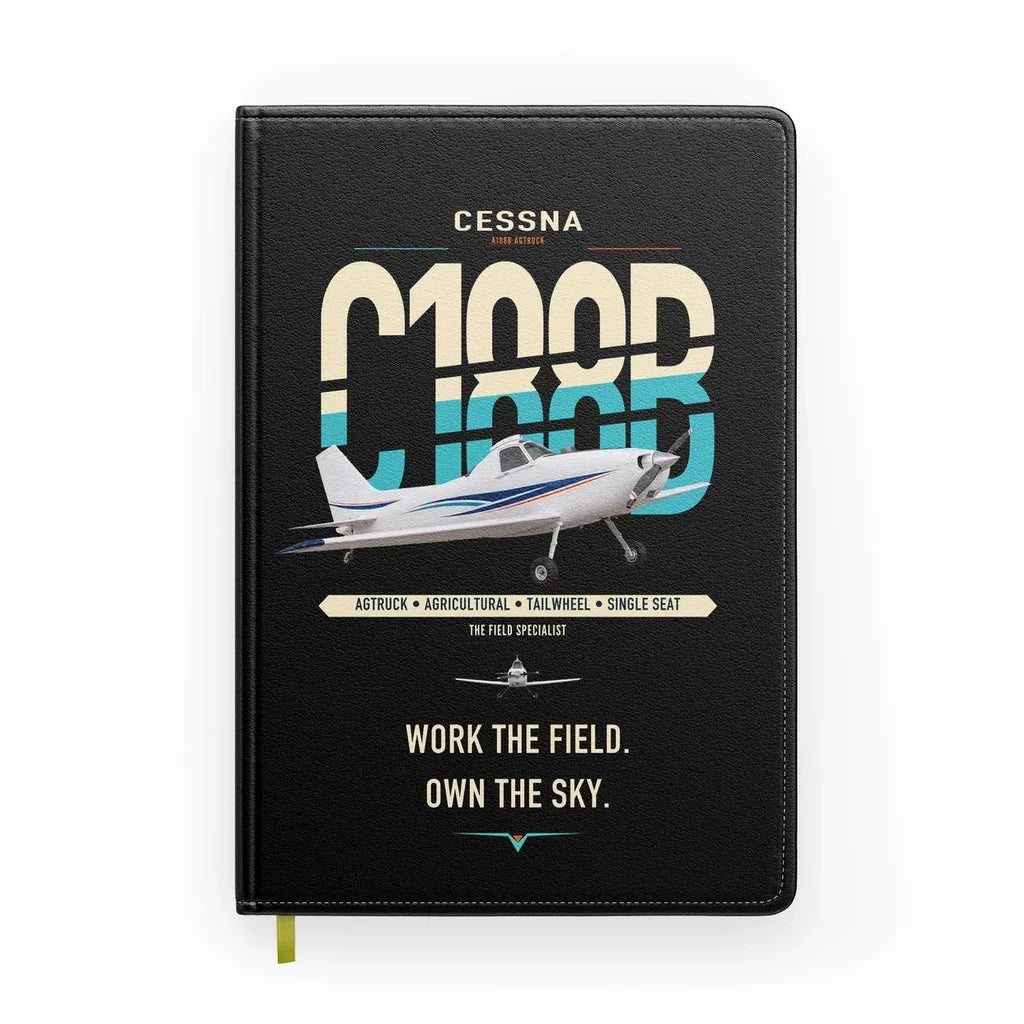 Cessna A188B AgTruck design on black notebook