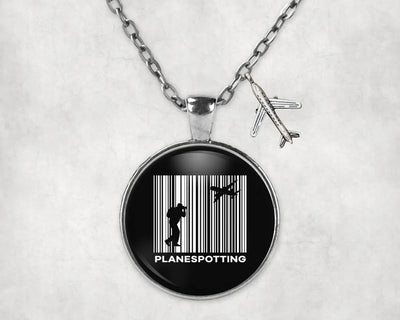Planespotting aviation necklace, stainless steel body with engraved detail.