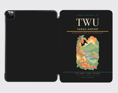 Tawau Airport (TWU) design on black ipad tablet case