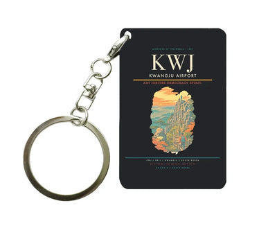 Kwangju Airport (KWJ) design on black key chain