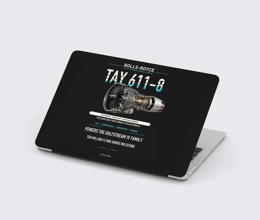 TAY 611-8 design on black MacBook case