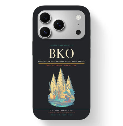 Bamako Airport (BKO) design on black iPhone 17 Pro MagSafe case