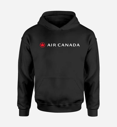 Air Canada logo on black single side hoodie