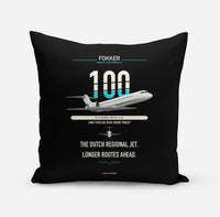 Thumbnail for Fokker 100 design on black pillow