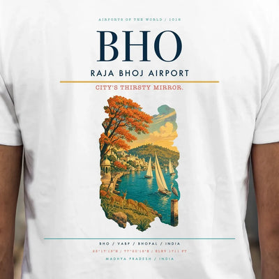 Raja Bhoj Airport (BHO) double-side t-shirt design close-up cover