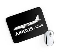 Thumbnail for The Airbus A220 aviation design on neoprene with anti-slip base mouse pad.