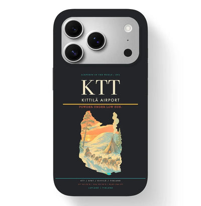 Kittilä Airport (KTT) design on black iPhone 17 Pro MagSafe case