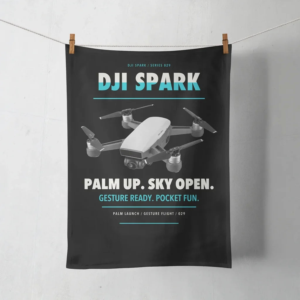 DJI Spark design on black towel