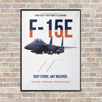 Thumbnail for F-15E Strike Eagle Deep Strike Any Weather vertical canvas print - framed - white background