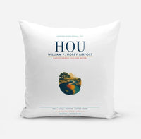 Thumbnail for William P. Hobby Airport (HOU) design on white pillow