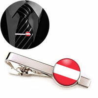 Thumbnail for Austria Flag aviation tie clip, stainless steel body with engraved detail.