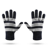 Thumbnail for Silver Pilot Epaulettes 3 Lines aviation design on soft knit fabric gloves.