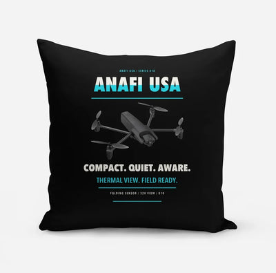 Parrot ANAFI USA design on black pillow