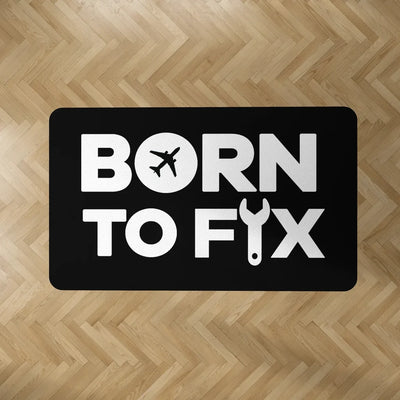Born To Fix Airplanes aviation design on durable carpet pile with non-slip backing rectangle carpet floor mat.