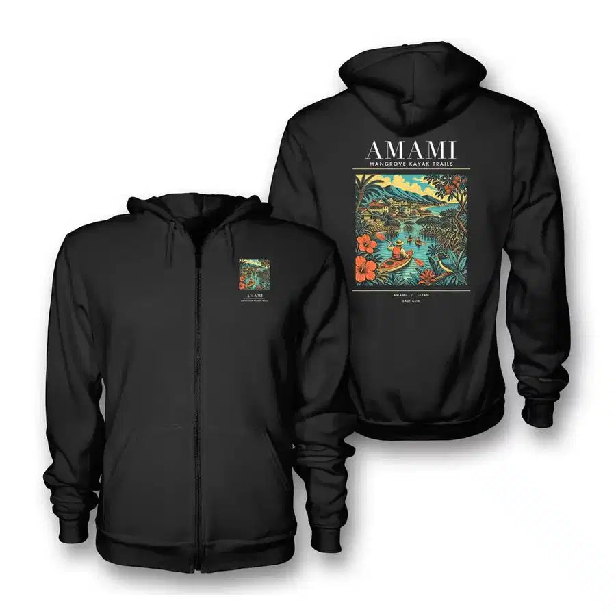 AMAMI - Poster - Zipped Hoodie - Black