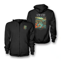 Thumbnail for AMAMI - Poster - Zipped Hoodie - Black