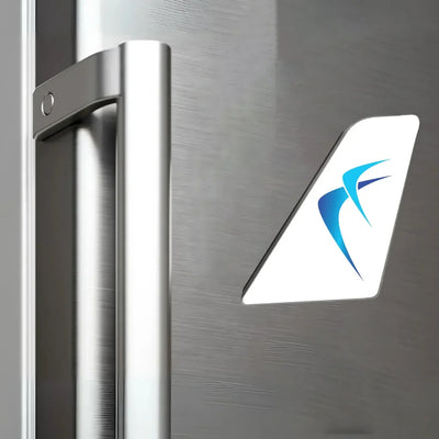 Blue Air aviation design tail magnet in 3D metal with magnetic back.